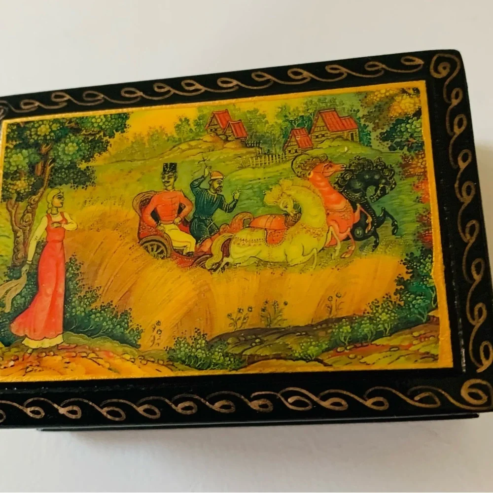 Wooden hand painted box